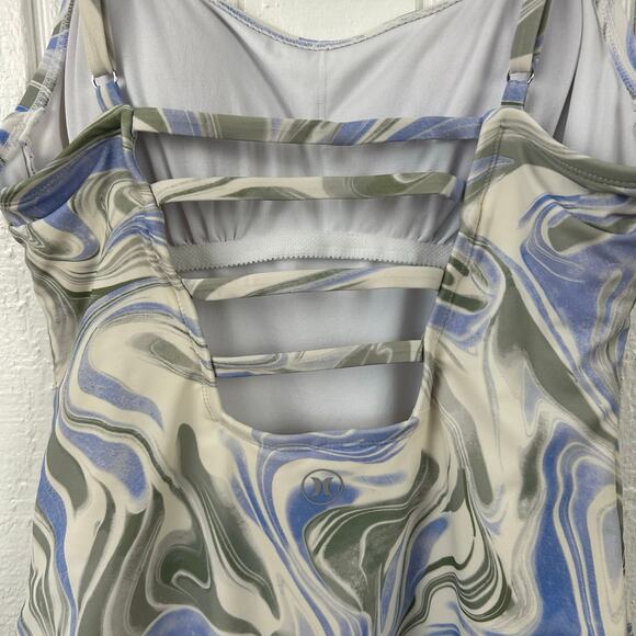 Hurley Women One Piece Swimsuit Bathing Suit Blue Green Beach Vacation Medium - Picture 7 of 9